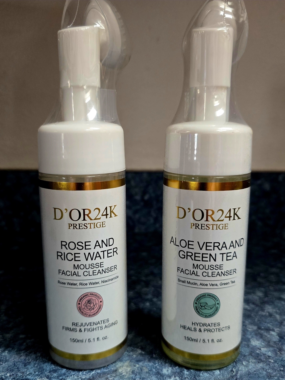 D'OR24K PRESTIGE Rose & Rice Water and Aloe Vera & Green Tea Facial Cleansers